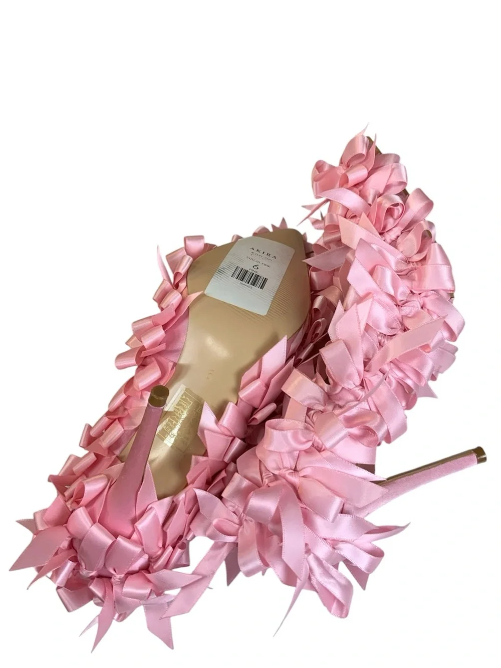 Azalea Wang Stacia Pink Bow Pumps